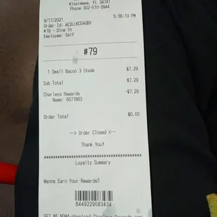 My Birthday gift from Charleys Philips steaks