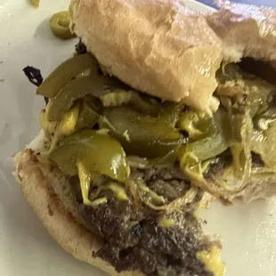 My freshly made burger I couldn't wait to taste so I dug right in