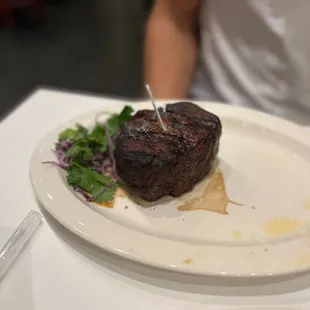 a steak on a plate
