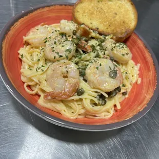 Shrimp, linguine