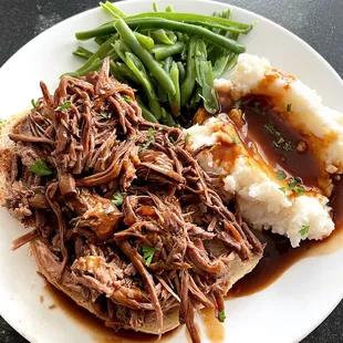 Open face roast beef dinner