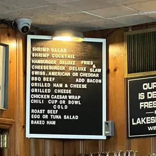 The menu. Original. Mounted on felt board. Before they became trendy, Beinlich&apos;s was doing it.