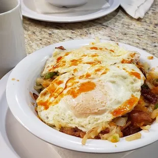 My bowl with hot sauce added. Delicious!