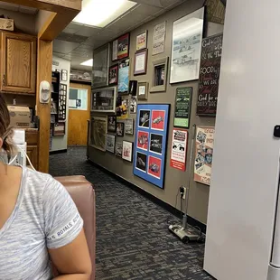 a woman sitting at a table