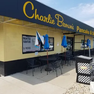 exterior, but it was too warm to sit outside.