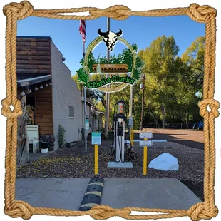 the entrance to the restaurant