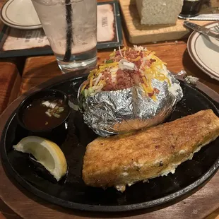 Salmon and loaded potato