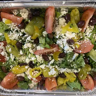 Greek salad and yummy dressing