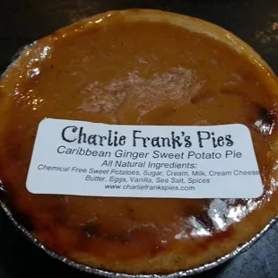 a close up of a pie