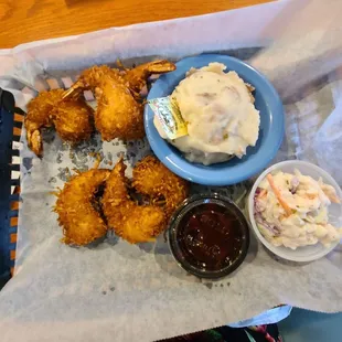 Lunch special every Monday  Coconut shrimp with one choice side