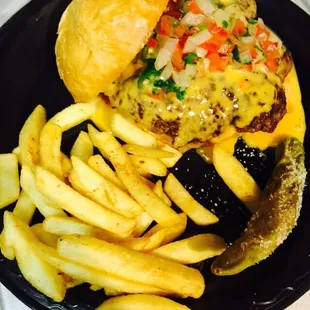 Queso cheese burger