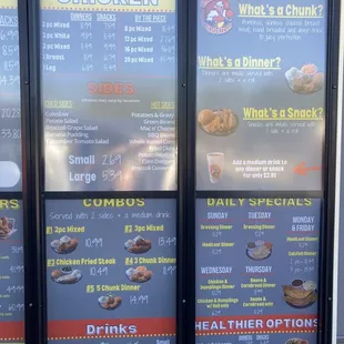 Menu Items/prices