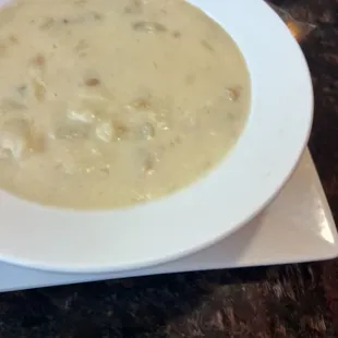 Clam chowder soup