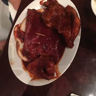 1/4 rack with breast and wing.