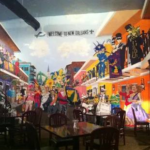 Mural on the main wall