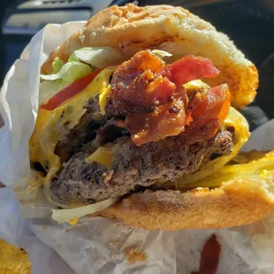 Double Bacon Cheeseburger!