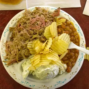 Pork, Potato Salad and Beans
