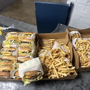 Part of the 25 lunches we ordered! Amazing and fresh