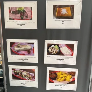 a variety of food items displayed