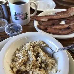 Oatmeal and a side of bacon