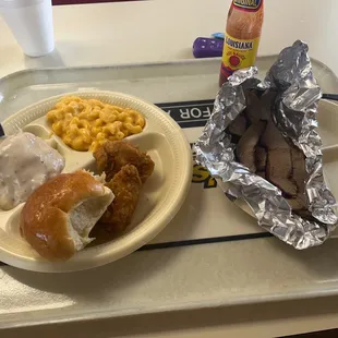 a tray of food
