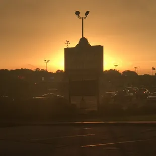 Sunset at Charlie&apos;s chicken and bbq