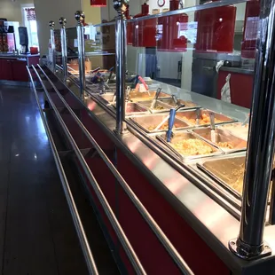 The sides on display for your choosing, but make sure you ask what they are.