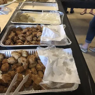 chicken wings and fried chicken, interior