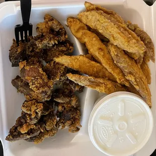 Liver Dinner with Potato Wedges &amp; Cole Slaw