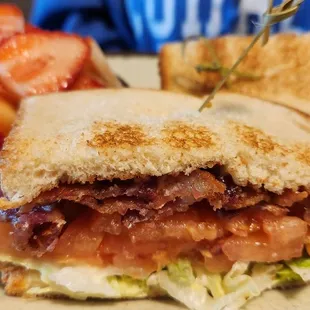 BLT with side of fruit instead of fries - great!