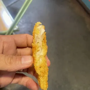 Broken in half "tender" with virtually no meat inside.
