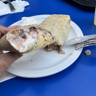 Breakfast Burrito #1 &amp; Old Famous Waffles in the background