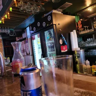 a cold beverage in a glass