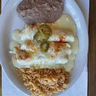 Chicken enchiladas.