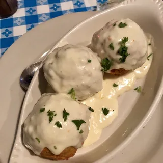 Fried Stuffed Mushrooms with Shrimp Sauce