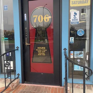 Front entrance on the corner of El Dorado and Park