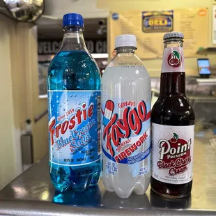 a variety of sodas