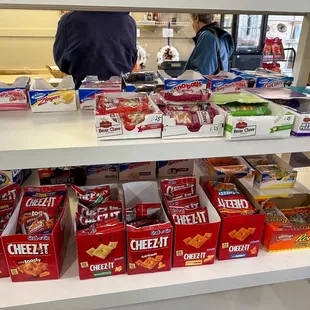 a variety of snacks on display
