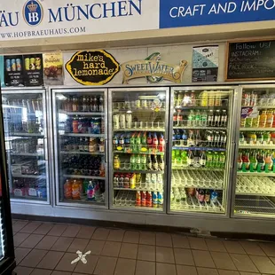 a refrigerated refrigerator in a grocery store