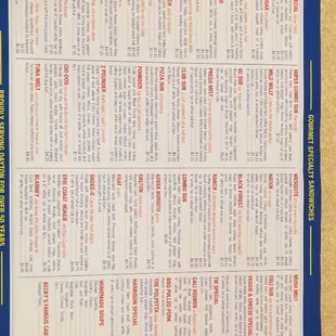 menu