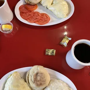 Garden omelet and Philly omelet
