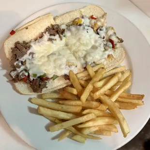Philly Cheesesteak with fries