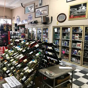 a display of bottles of wine