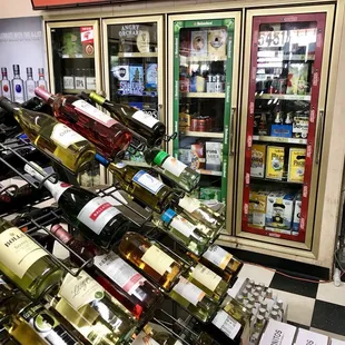 a display of bottles of wine