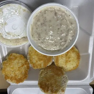 Biscuits and sausage gravy.