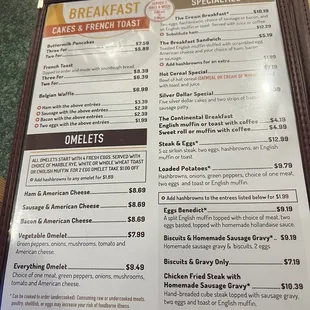 menu