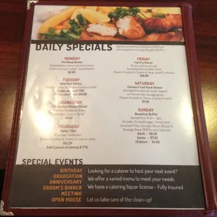 Nightly specials