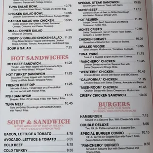 menu