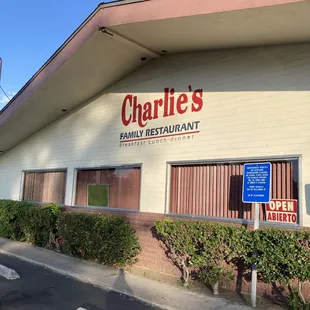 Outside of restaurant, plenty of parking.