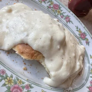 Biscuits and gravy came with country fried steak